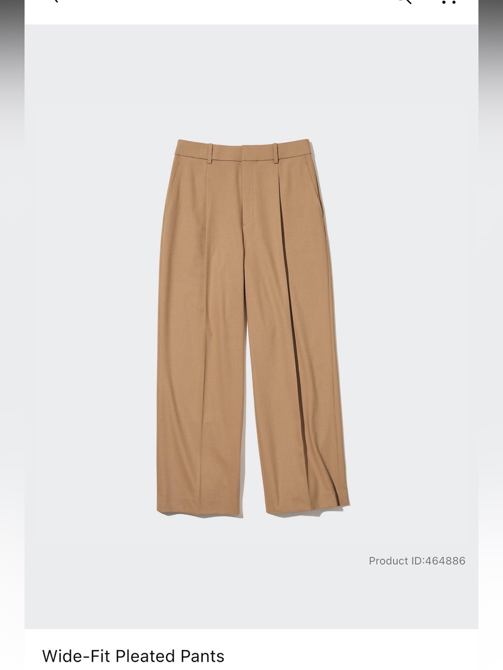 Uniqlo Wide-Leg Pleated Pants in Camel